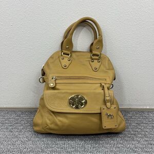 Emma Fox Satchel Bag Womens Large Yellow Leather Top Handle Luggage Tag Gold